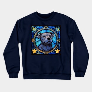 Staffy On Stained Glass Crewneck Sweatshirt